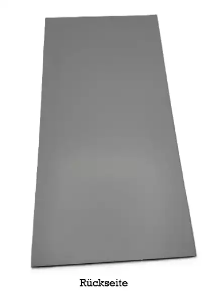 Stahlblechplatte RAL 7016 anthrazitgrau – Rückseite.